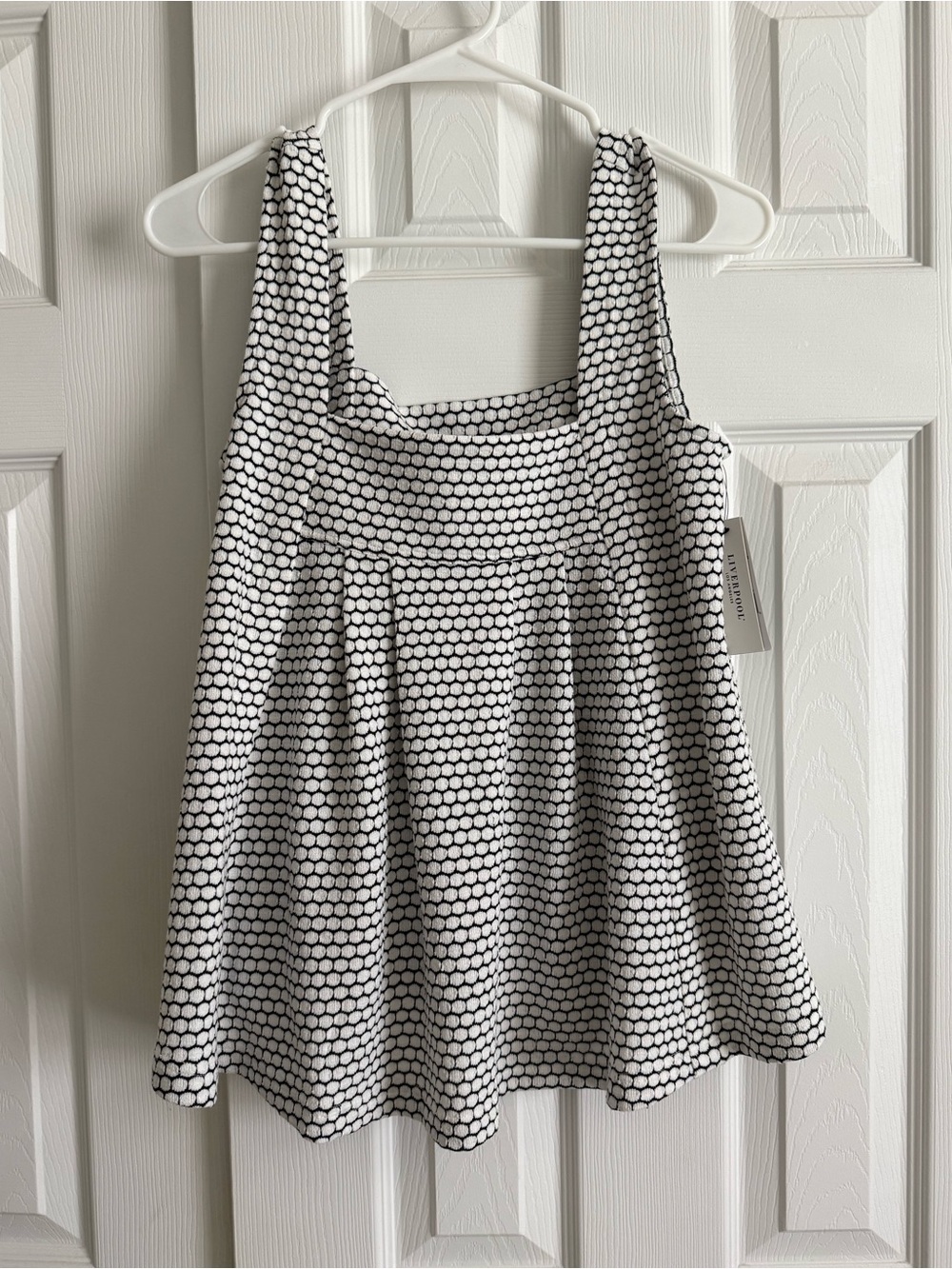 Liverpool Women's Black and White Polka Dot Swing Top